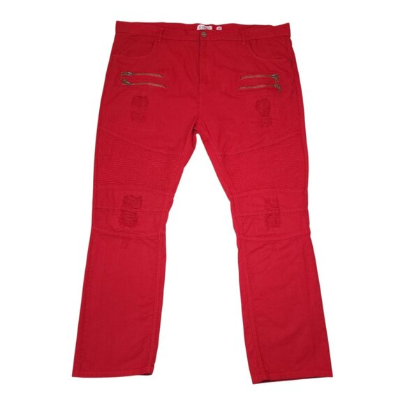 FWRD Denim & Co. Red Mens Jeans Size 48 Inseam 33 Cotton Zipper Pockets - Picture 1 of 8